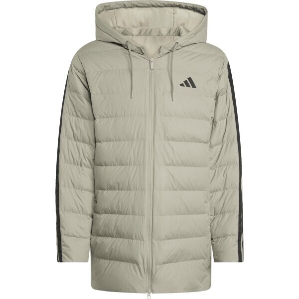 adidas ESSENTIALS 3-STRIPES LD HD PA Pánská bunda, béžová, velikost