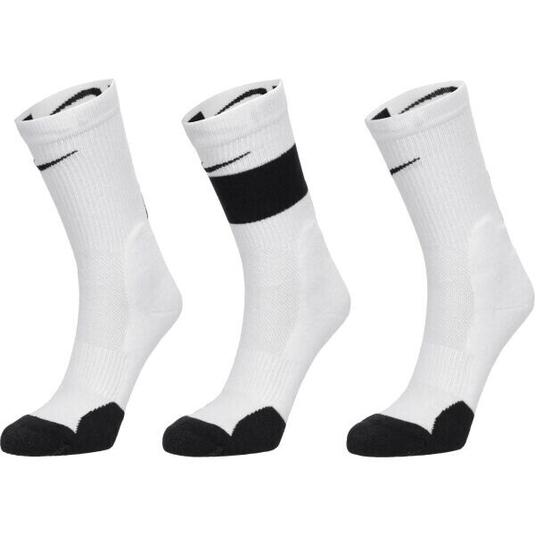 Nike Y NK ELITE CREW 3PR Dětské ponožky, bílá, velikost