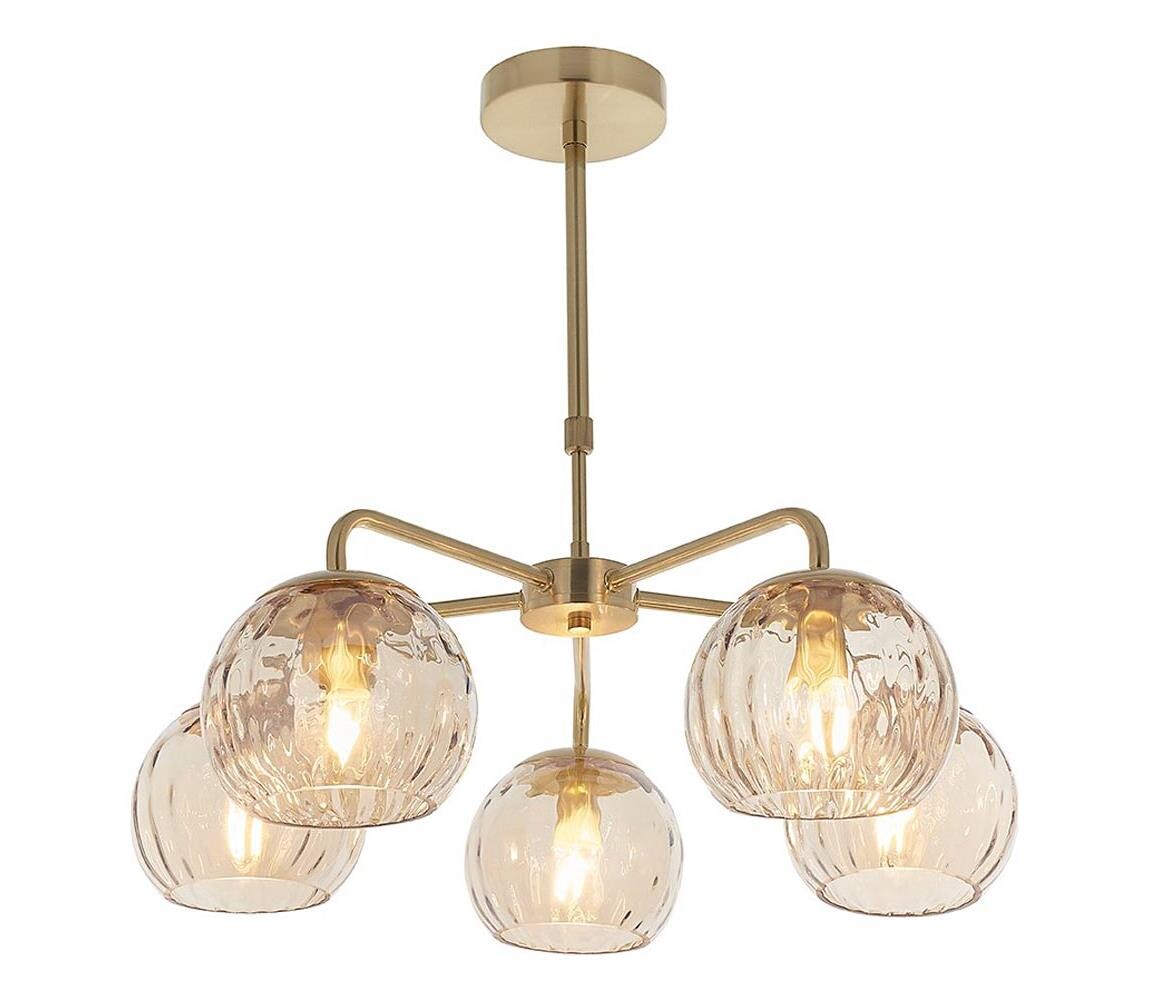 Endon 91969 - Lustr na tyči DIMPLE 5xE14/7W/230V zlatá 91969