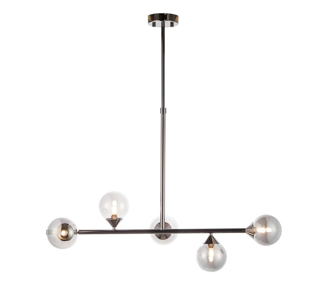 Endon 101348 - Lustr na tyči OTIS 5xG9/3W/230V černý chrom/kouřová černá 101348