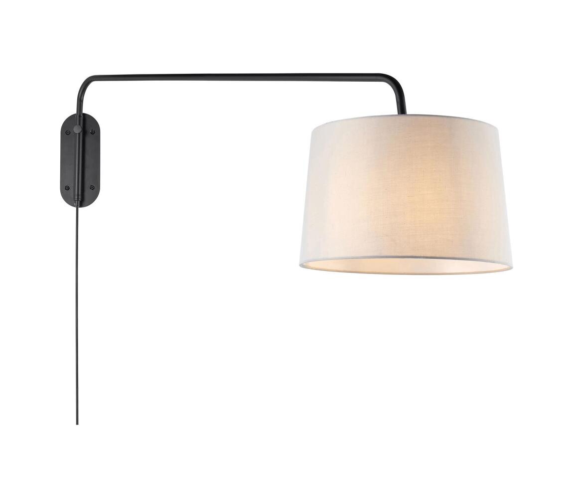 Endon 79380 - Nástěnná lampa CARLSON 1xE27/40W/230V šedá/černá 79380