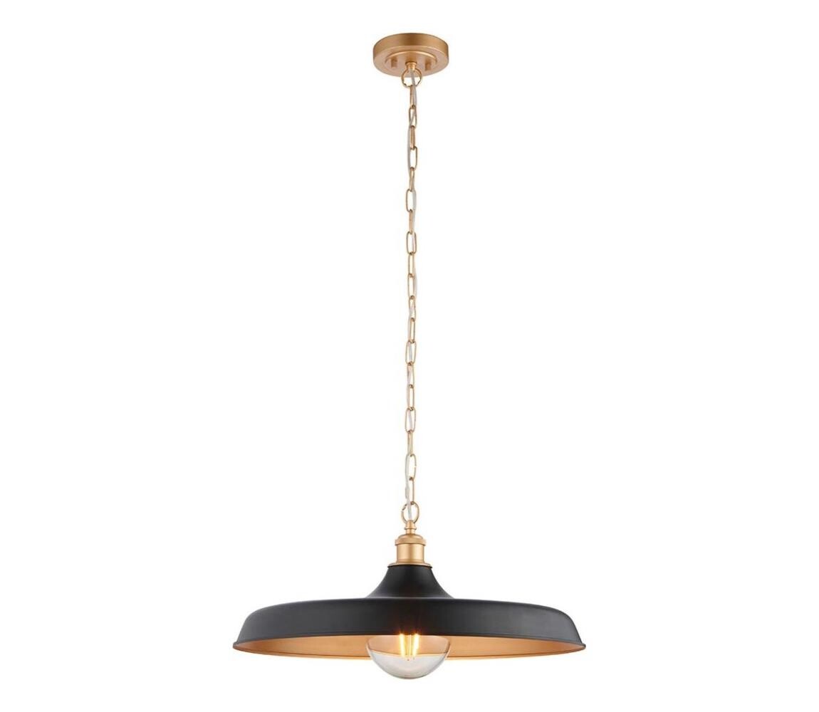 Endon 99998 - Lustr na řetězu SABIAN 1xE27/10W/230V černá/zlatá 99998