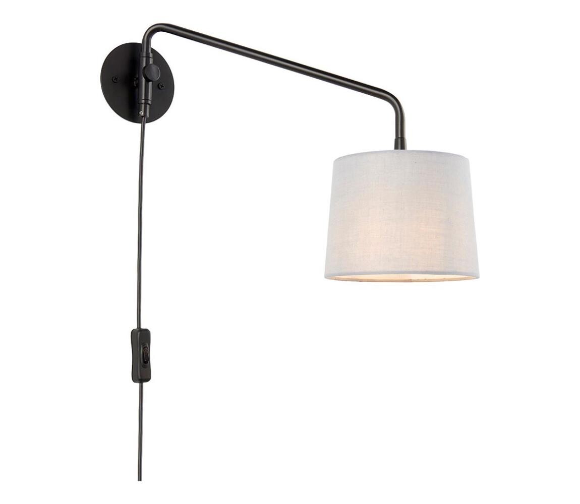 Endon 79500 - Nástěnná lampa CARLSON 1xE14/40W/230V šedá/černá 79500