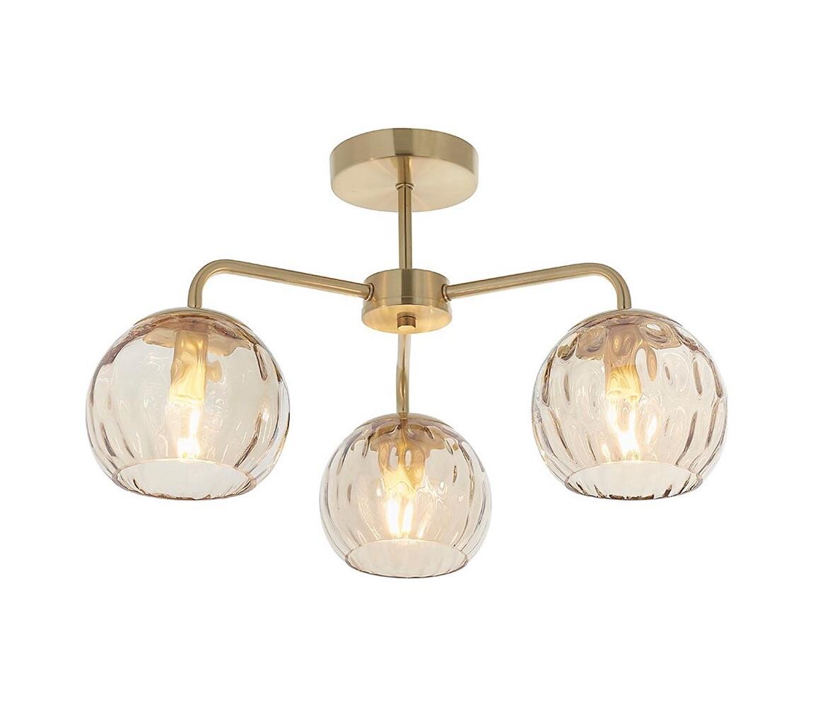 Endon 91968 - Přisazený lustr DIMPLE 3xE14/25W/230V zlatá/kouřová béžová 91968
