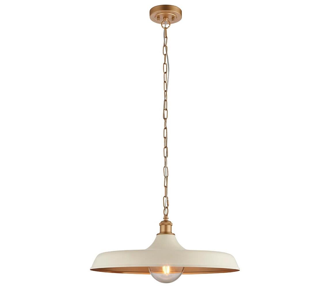 Endon 99999 - Lustr na řetězu SABIAN 1xE27/10W/230V krémová/zlatá 99999