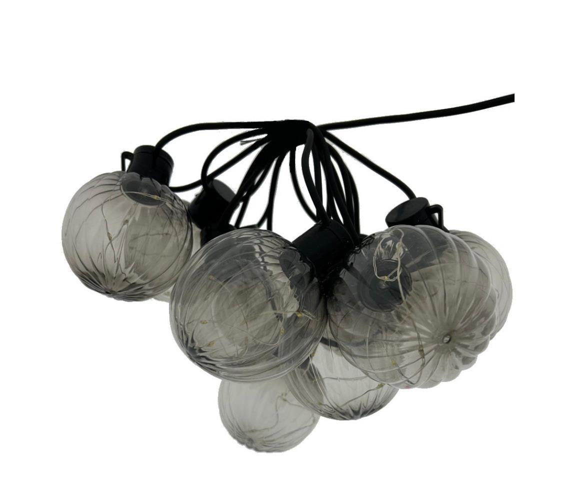 LED Venkovní dekorační řetěz 10xLED/0,15W/230V 6,8 m IP44 černá/kouřová 034 0001079
