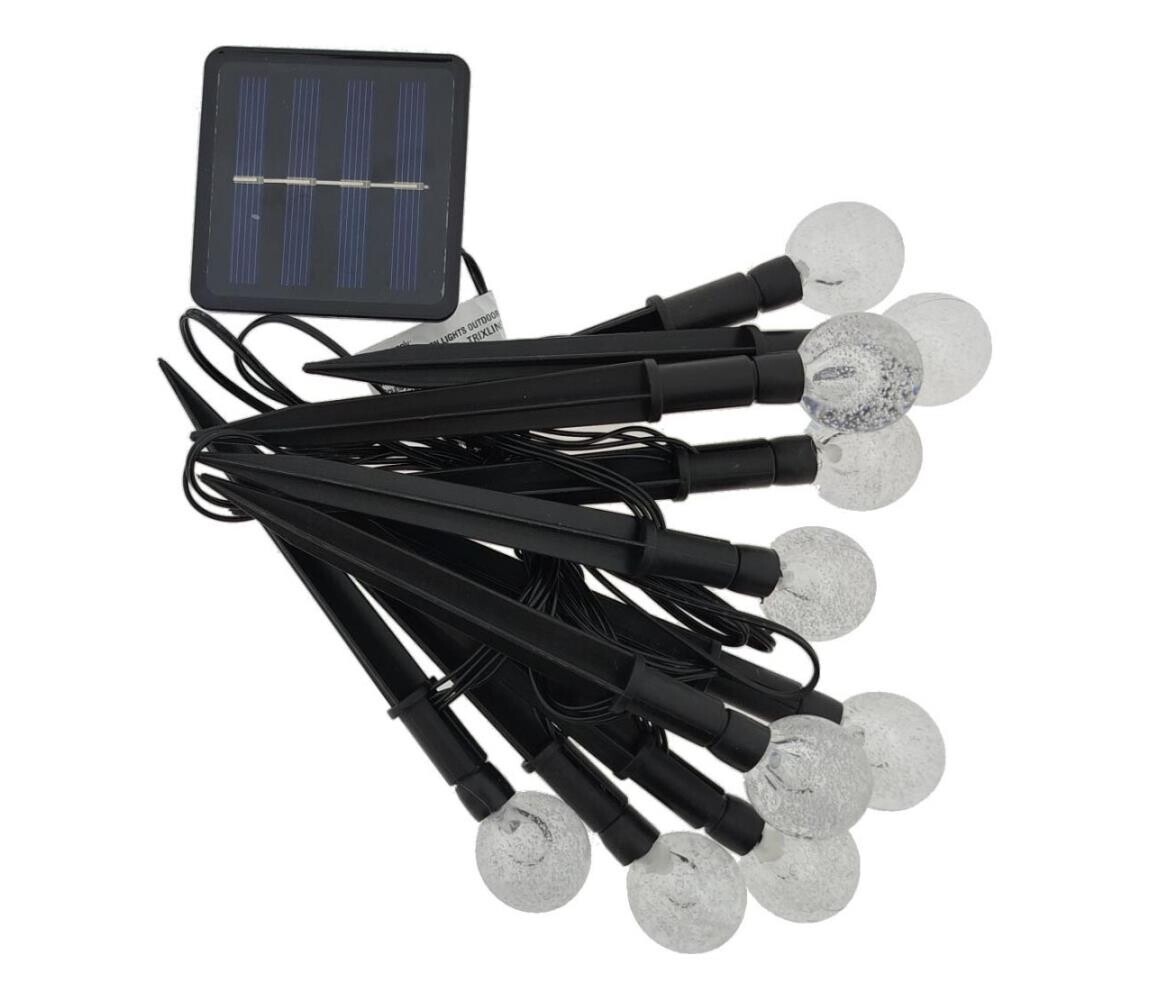 LED RGB Solární svítidlo 10xLED/1,2V 300 mAh IP44 černá 034 0001075