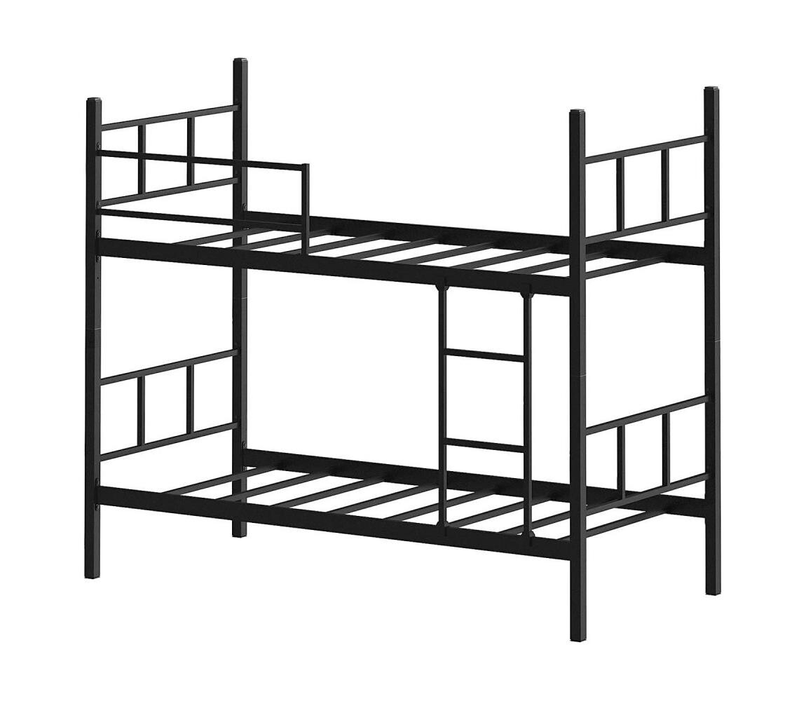 Kovová patrová postel MAVEN 90x200 cm černá nosnost 2x100 kg 837WST1122
