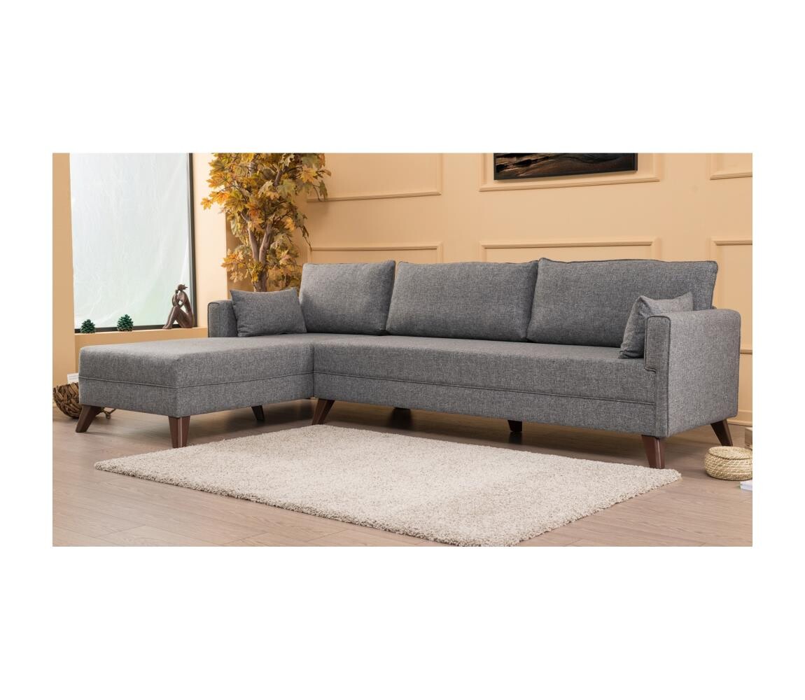 Rohová sedací souprava do L KORFU šedá levá 825BLC1503