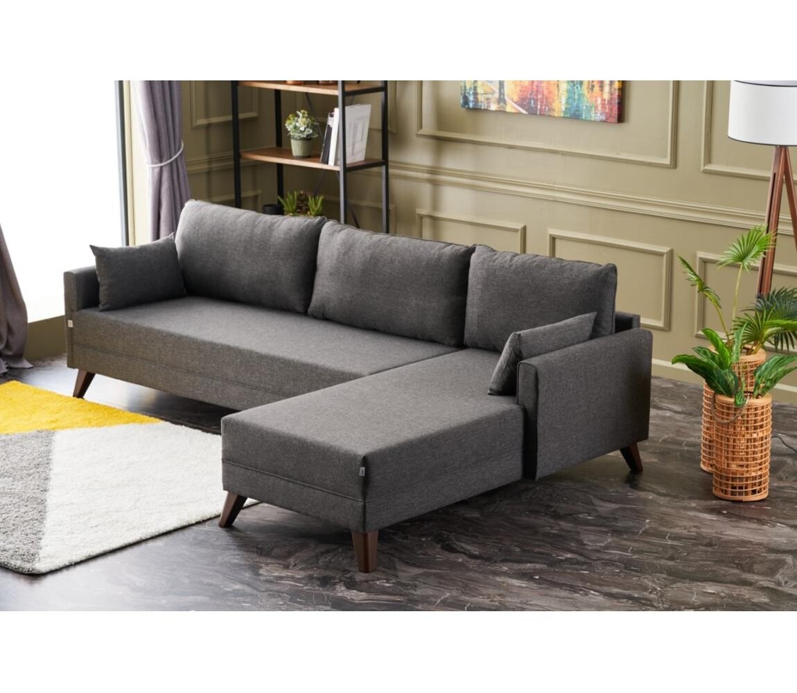 Rohová sedací souprava do L RIGA antracit pravá 825BLC2576