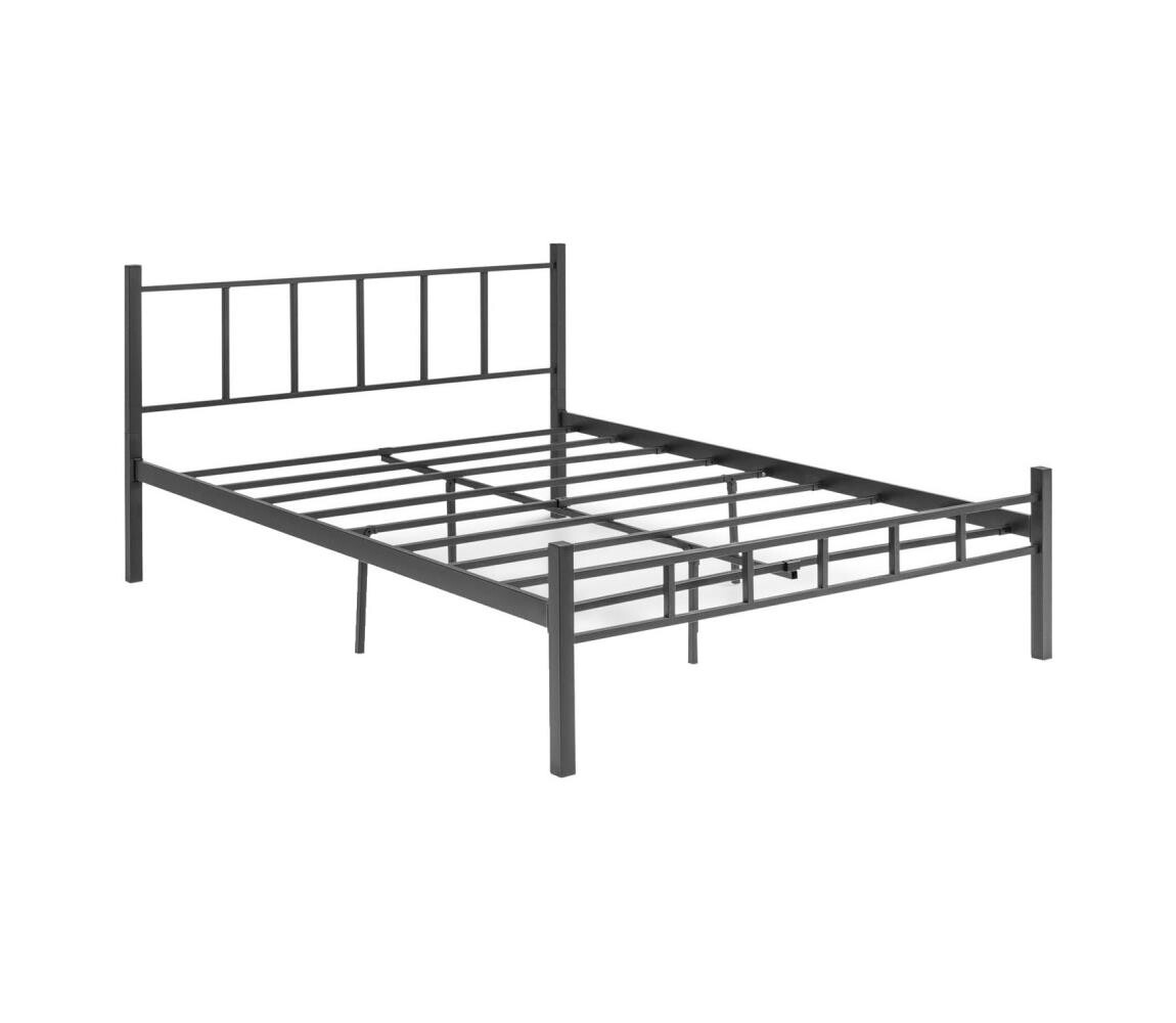 Kovová dvoulůžková postel ORMEL 120x200 cm černá nosnost 120 kg 319HBV1197