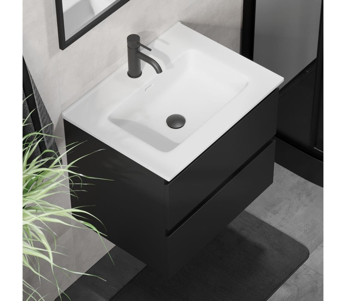 BATH DELUXE Koupelnová skříňka s umyvadlem CONOR 61 cm černá/bílá BT0097+BT0127