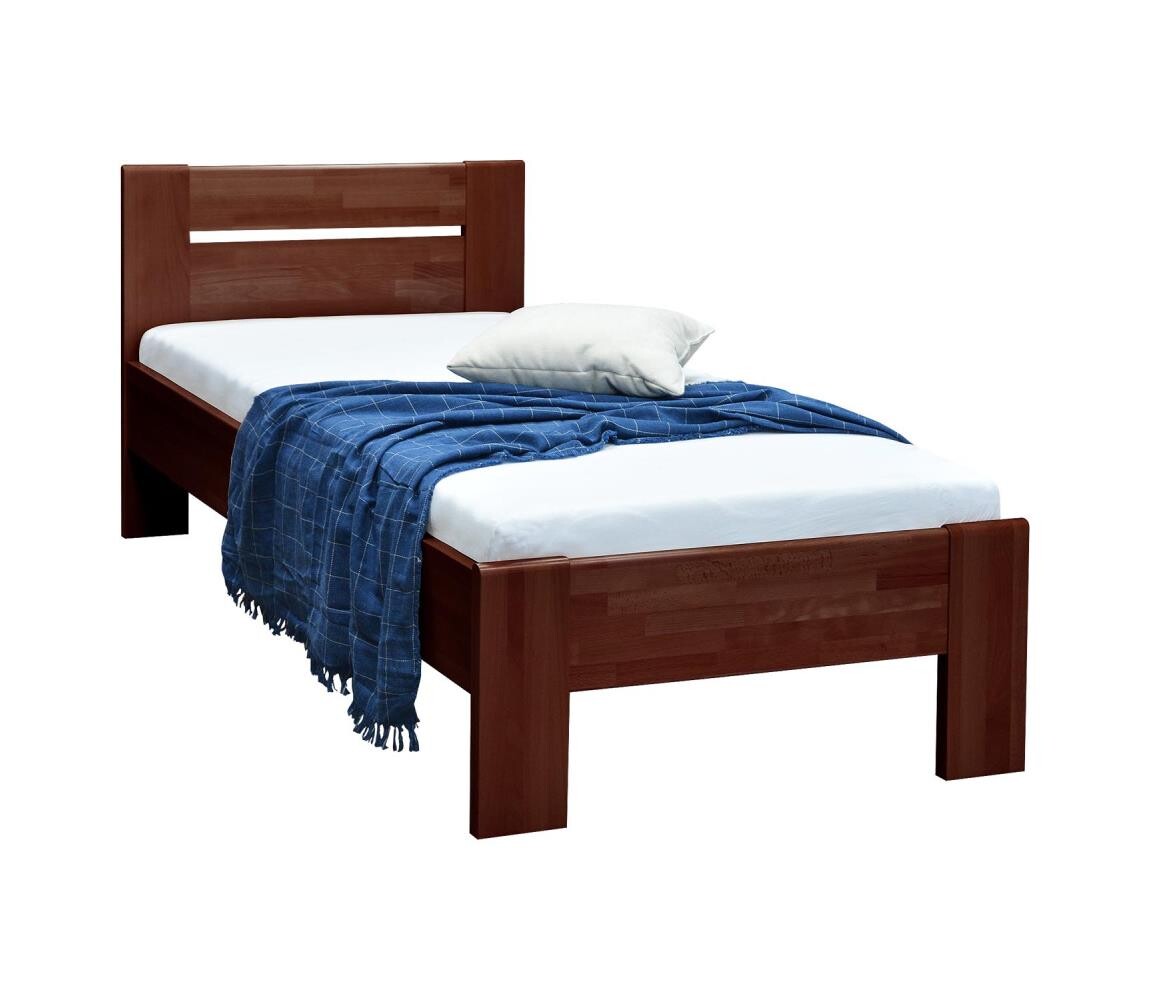 Jednolůžková postel AMBER 90x200 cm ořech tmavý 8590828019213