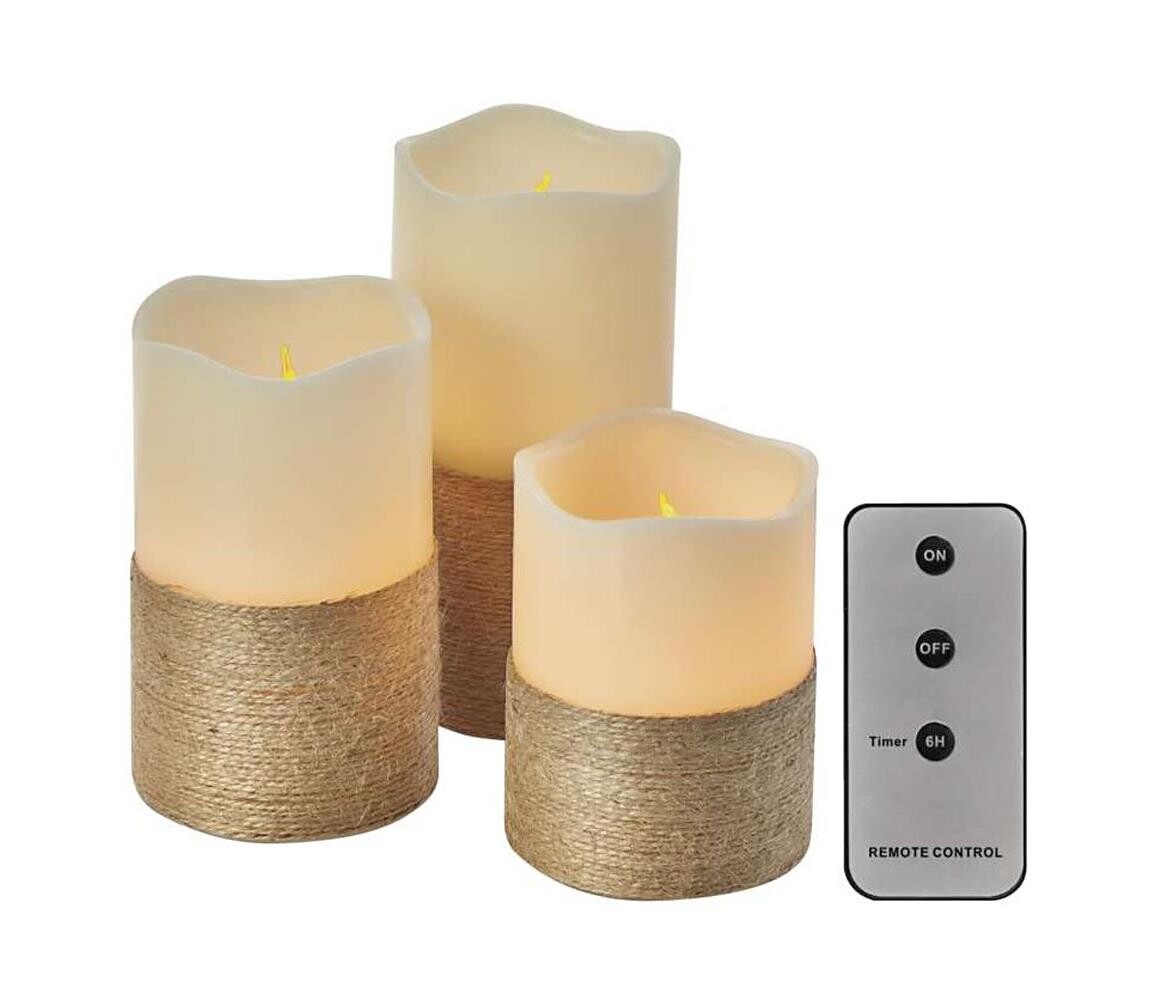 SADA 3x LED Vánoční dekorace 3xLED/3x3AAA + dálkové ovládání DCCV06