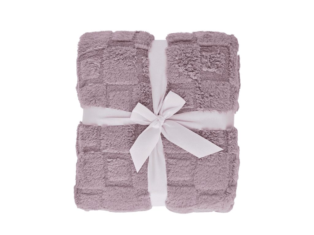 FARO Deka mikroplyšová sherpa 150x200 cm - Cube starorůžová