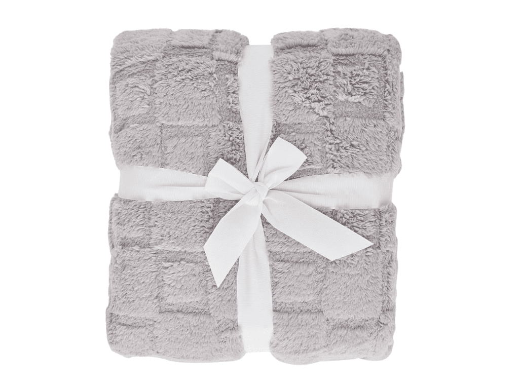 FARO Deka mikroplyšová sherpa 150x200 cm - Cube stříbrná