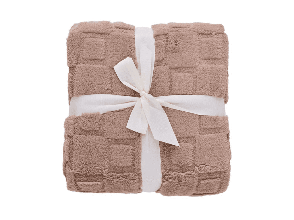 FARO Deka mikroplyšová sherpa 150x200 cm - Cube mocca