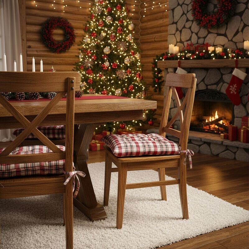 Sedák na židli, Skandinávská kostička, 40 x 40 cm