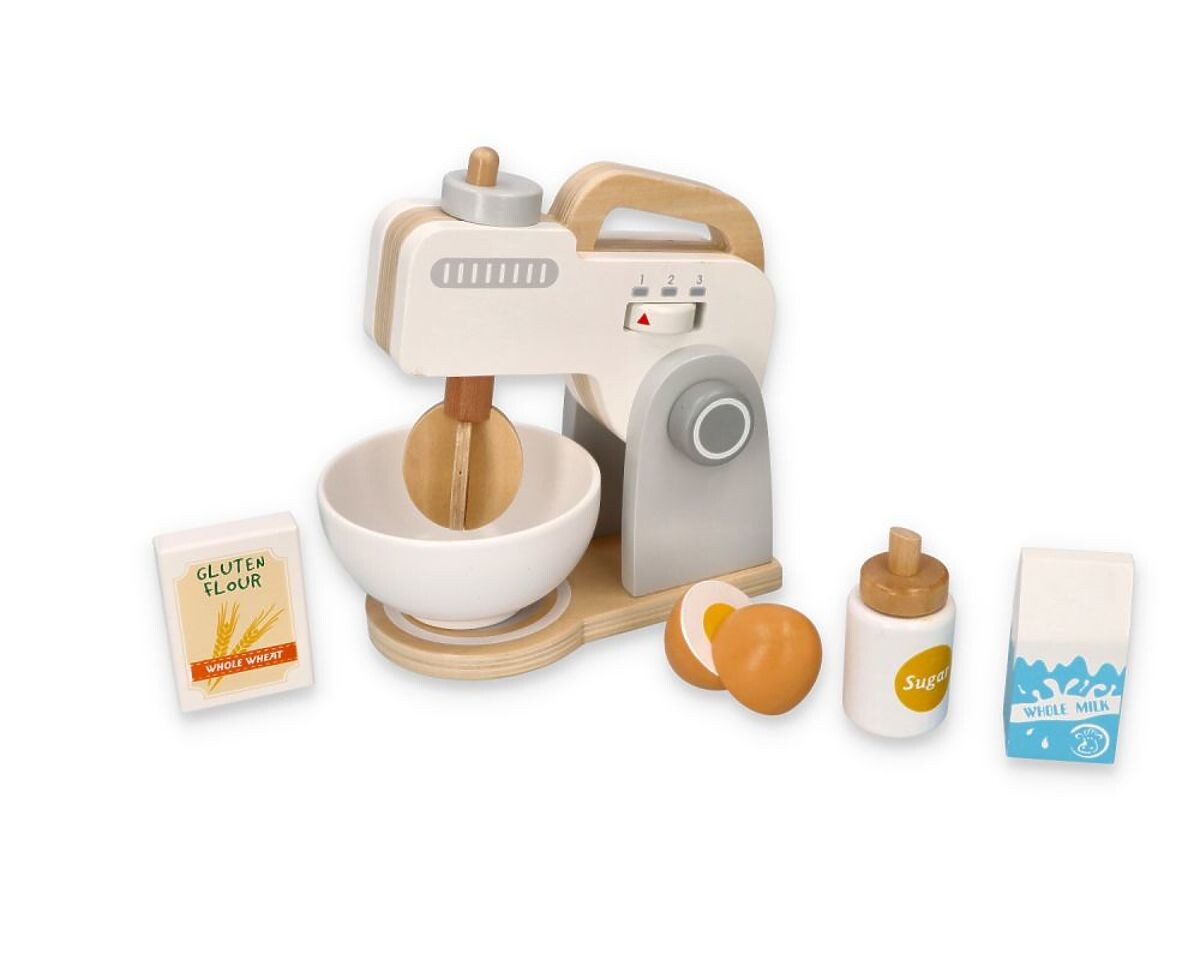 Ourbaby Šedý mixér - dřevěná hračka