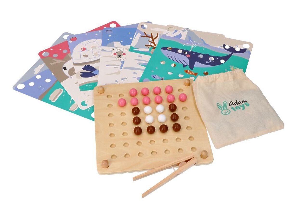 Skládačka s kuličkami Chyť a sestav arktická zvířata