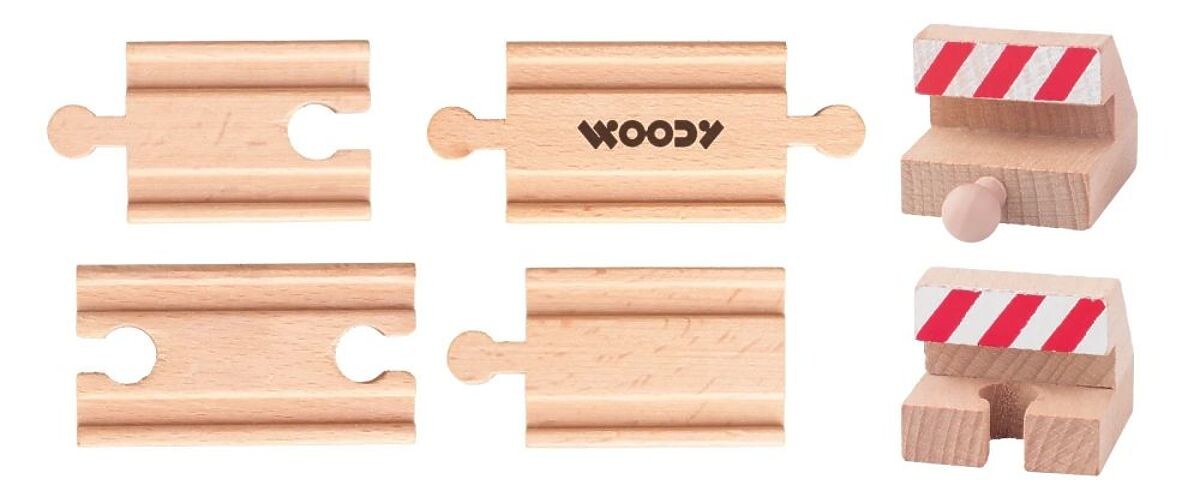 Kolejové tratě a zarážky - 6 ks