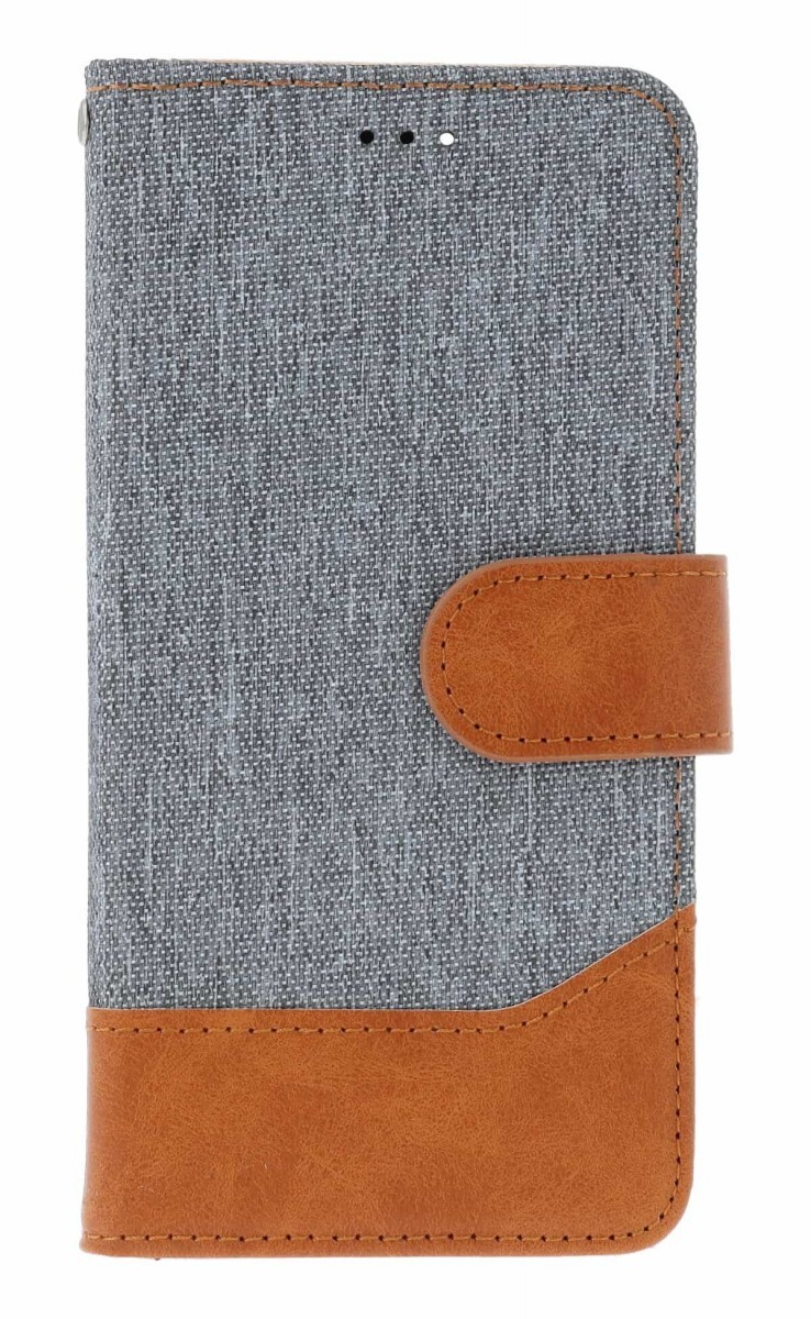 Pouzdro TopQ Jeans iPhone 16e knížkové šedé 143230