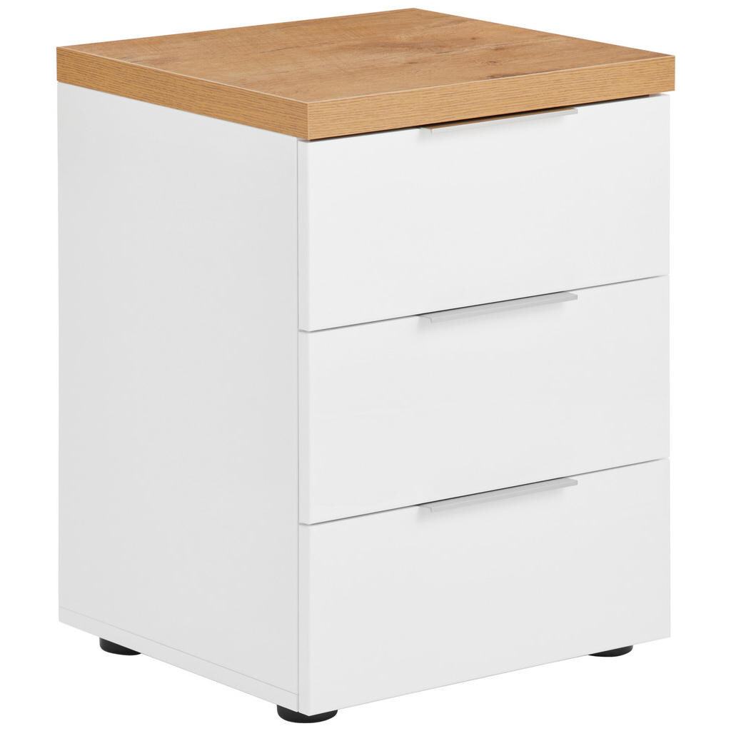 Xora NOČNÍ STOLEK, bílá, barvy dubu, 45/55/43 cm