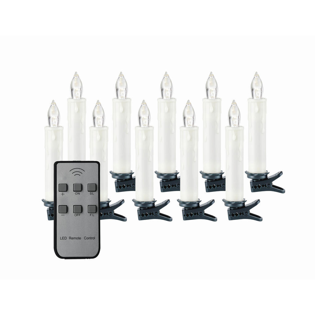 X-Mas SADA LED SVÍČEK 10dílné umělá hmota provoz na baterie