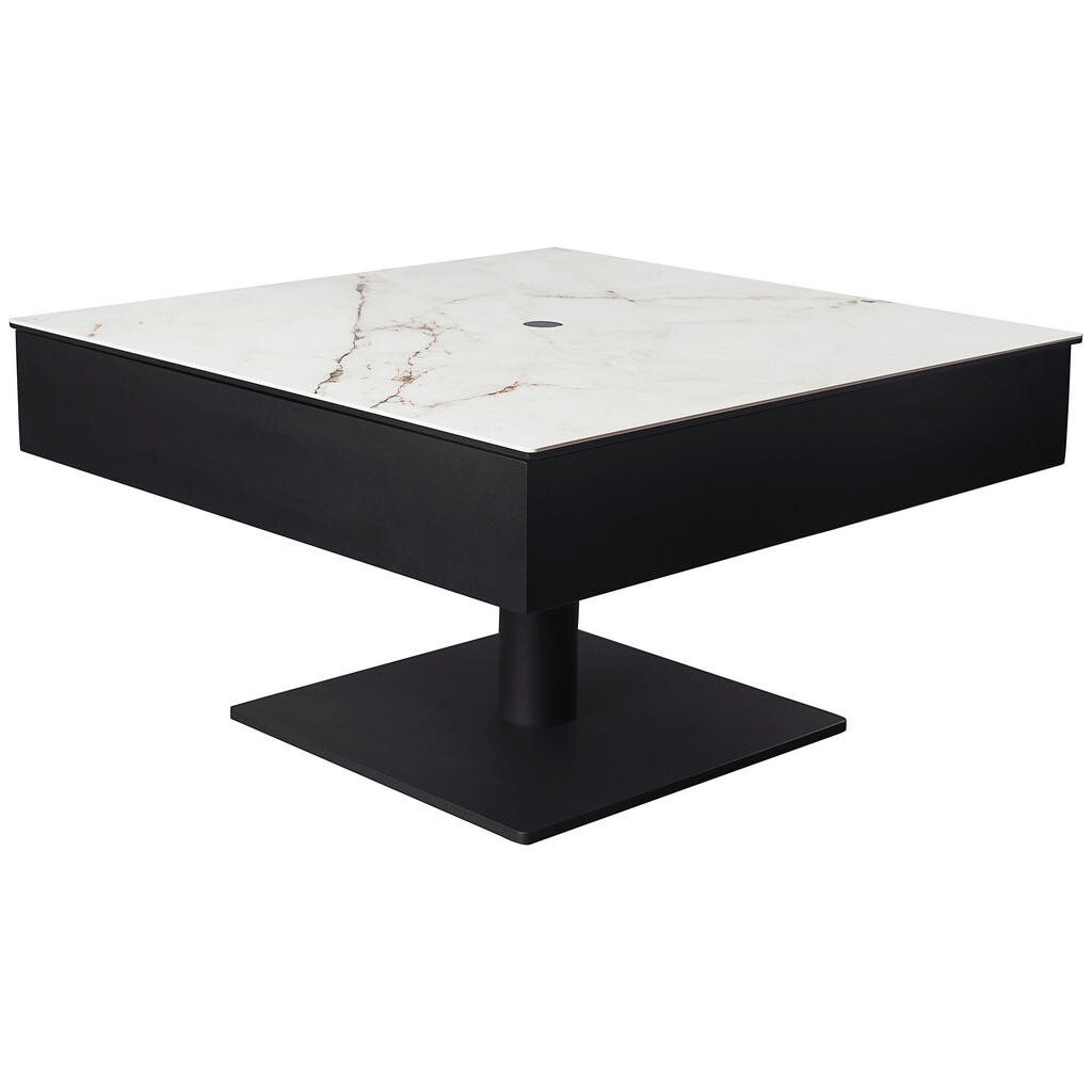 Dieter Knoll KONFERENČNÍ STOLEK, černá, bílá, kov, sklo, keramika, kompozitní dřevo, 75/75/42-57 cm