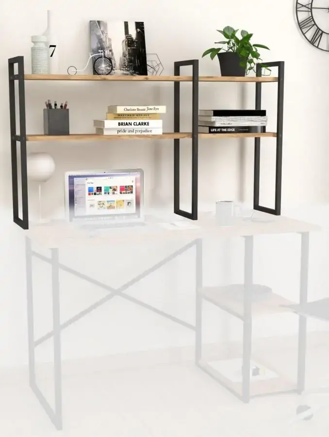 Casarredo Nástavec MARSON na PC stůl - borovice/černá