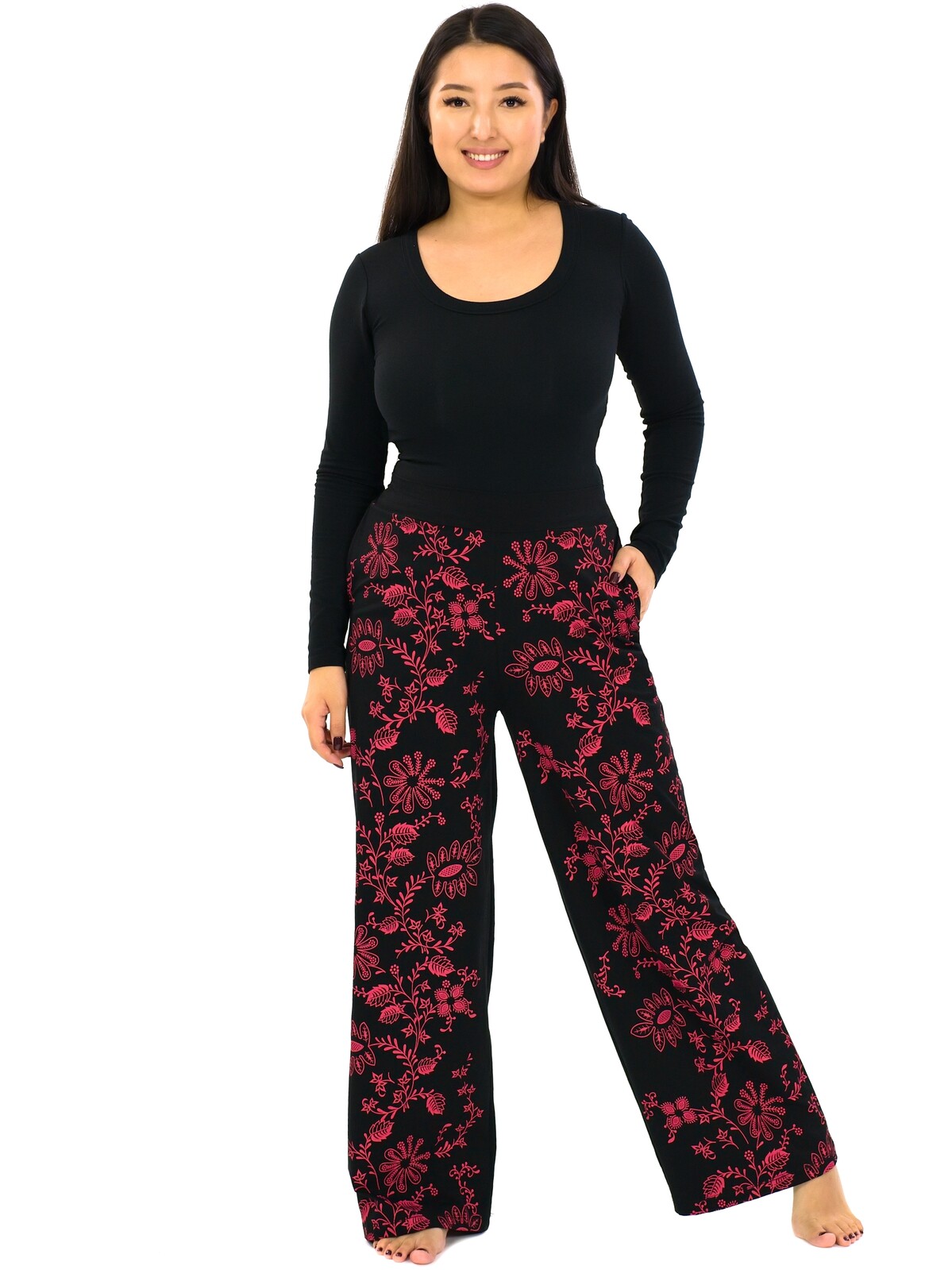 Himalife Kalhoty Daya - černá s červenou Velikost: S/M