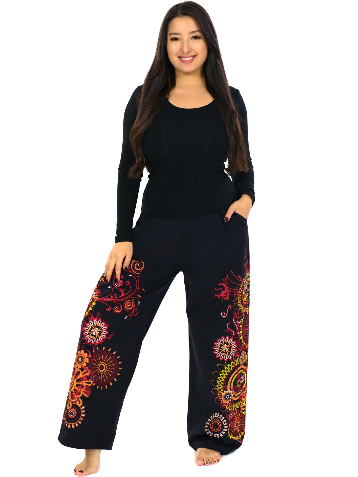 Himalife Kalhoty Kalea - černá s červenou Velikost: S/M