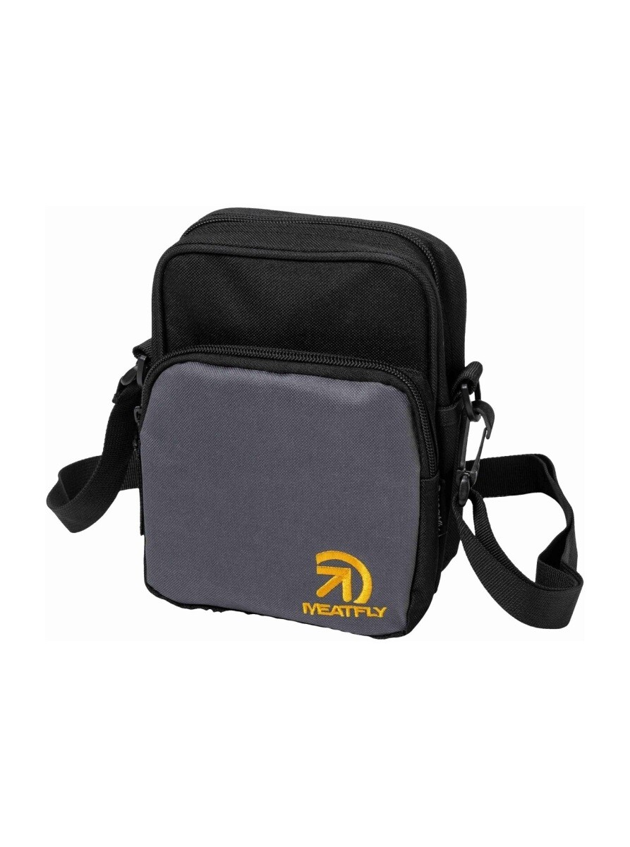 Pánská kabelka meatfly hardy tmavě šedá/žlutá 1,5 l