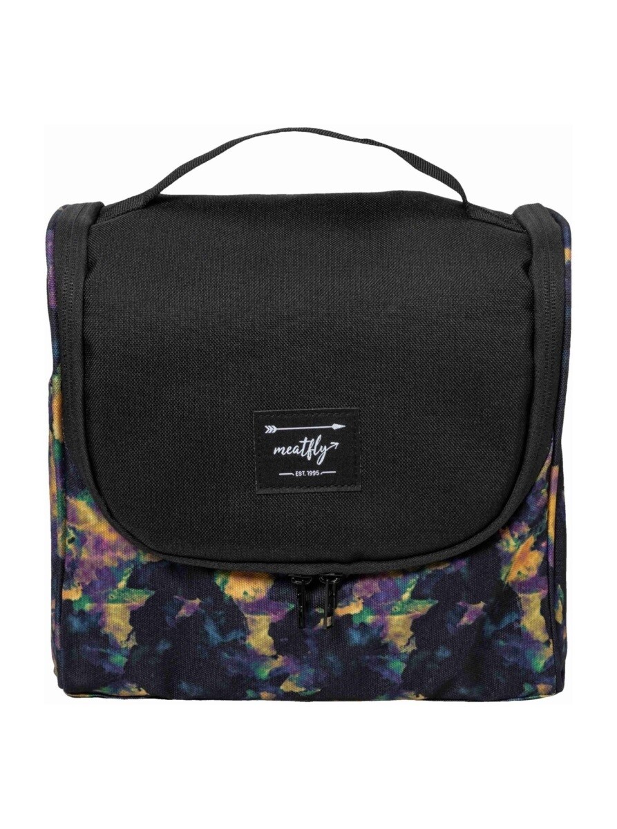 Toaletní taška meatfly cara černá/fialová/žlutá 6 l