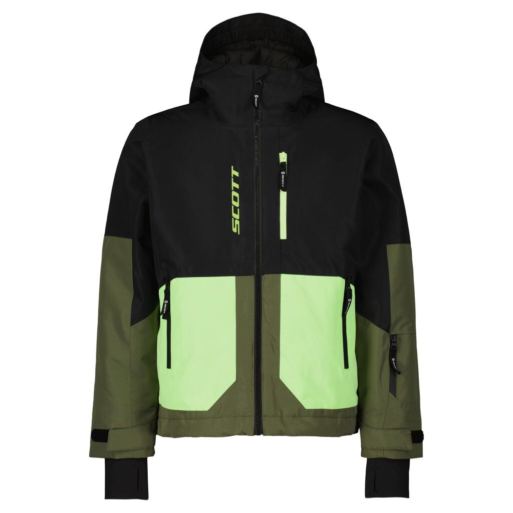 SCOTT Jacket Jr Vertic Dryo, Black/Douglas Green (vzorek) velikost: 140/M