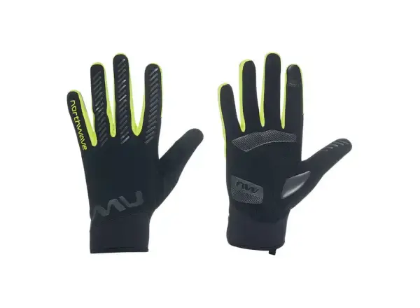 Northwave Active Gel pánské cyklo rukavice Black/Yellow Fluo vel. L