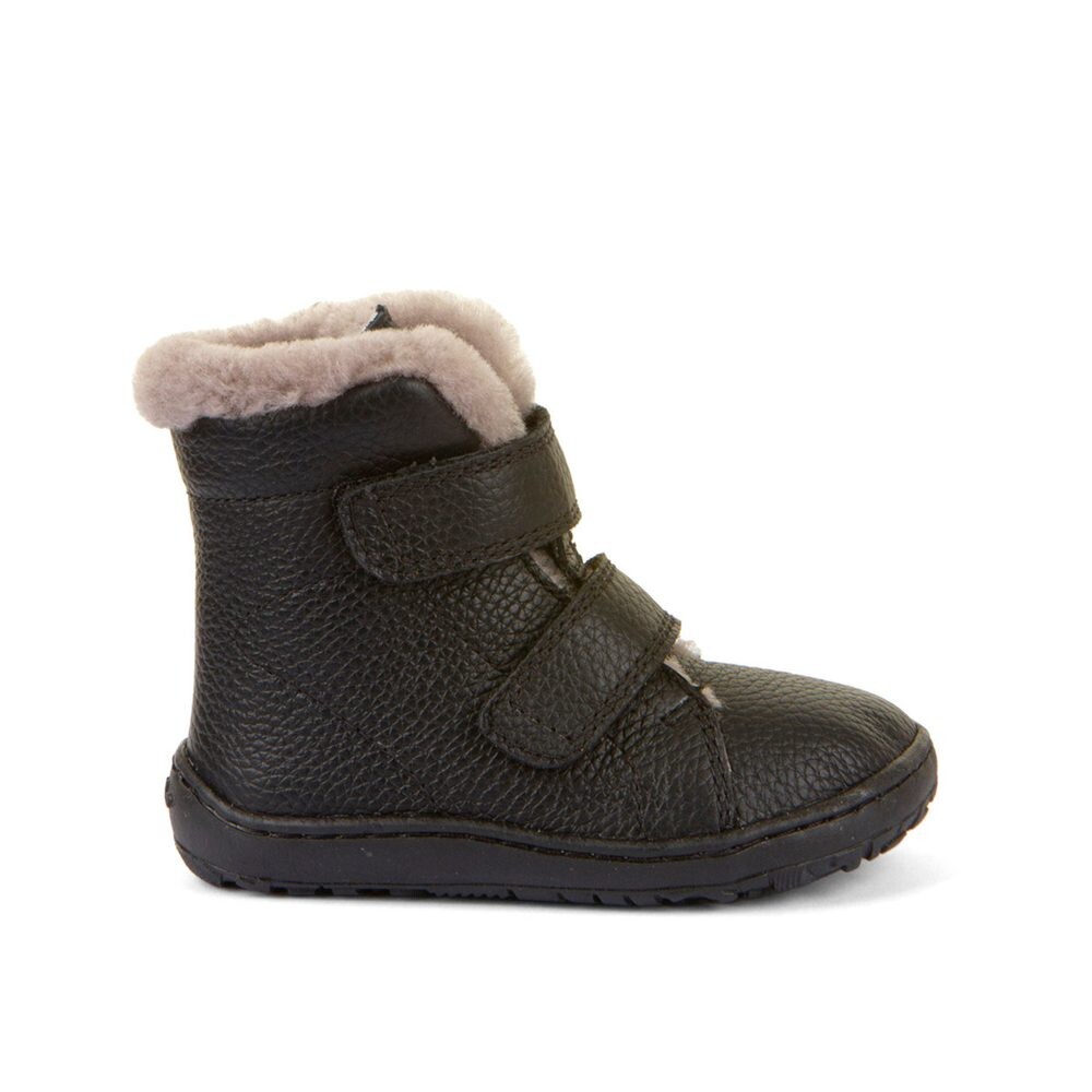 FRODDO KOTNÍKOVÉ ZIMNÍ FURRY BOOT Black Dětské zimní zateplené barefoot boty - 23