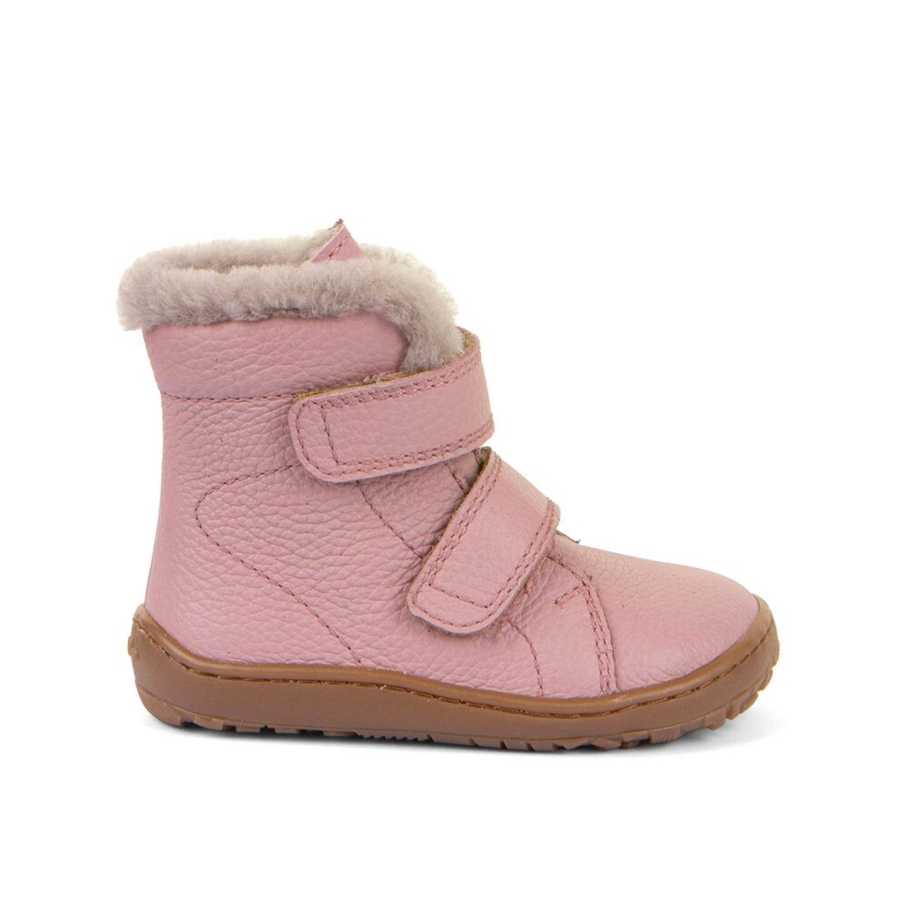 FRODDO KOTNÍKOVÉ ZIMNÍ FURRY BOOT Pink Dětské zimní zateplené barefoot boty - 23