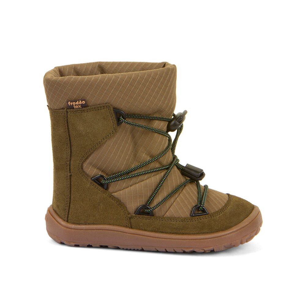FRODDO ZIMNÍ TEX TRACK WOOL Olive Dětské zimní zateplené barefoot boty - 25