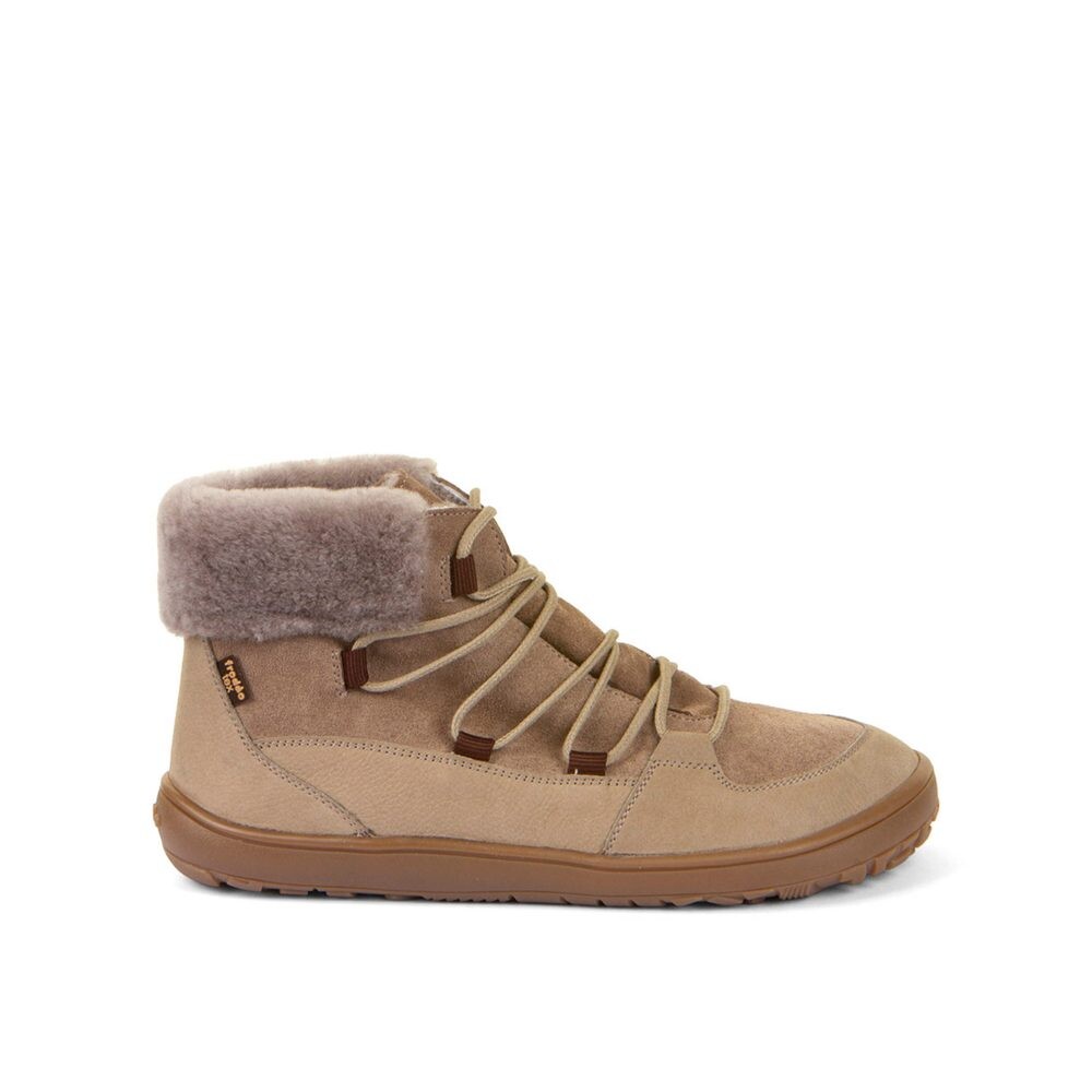 FRODDO UP FURRY W TEX Taupe Zimní zateplené barefoot boty - 37