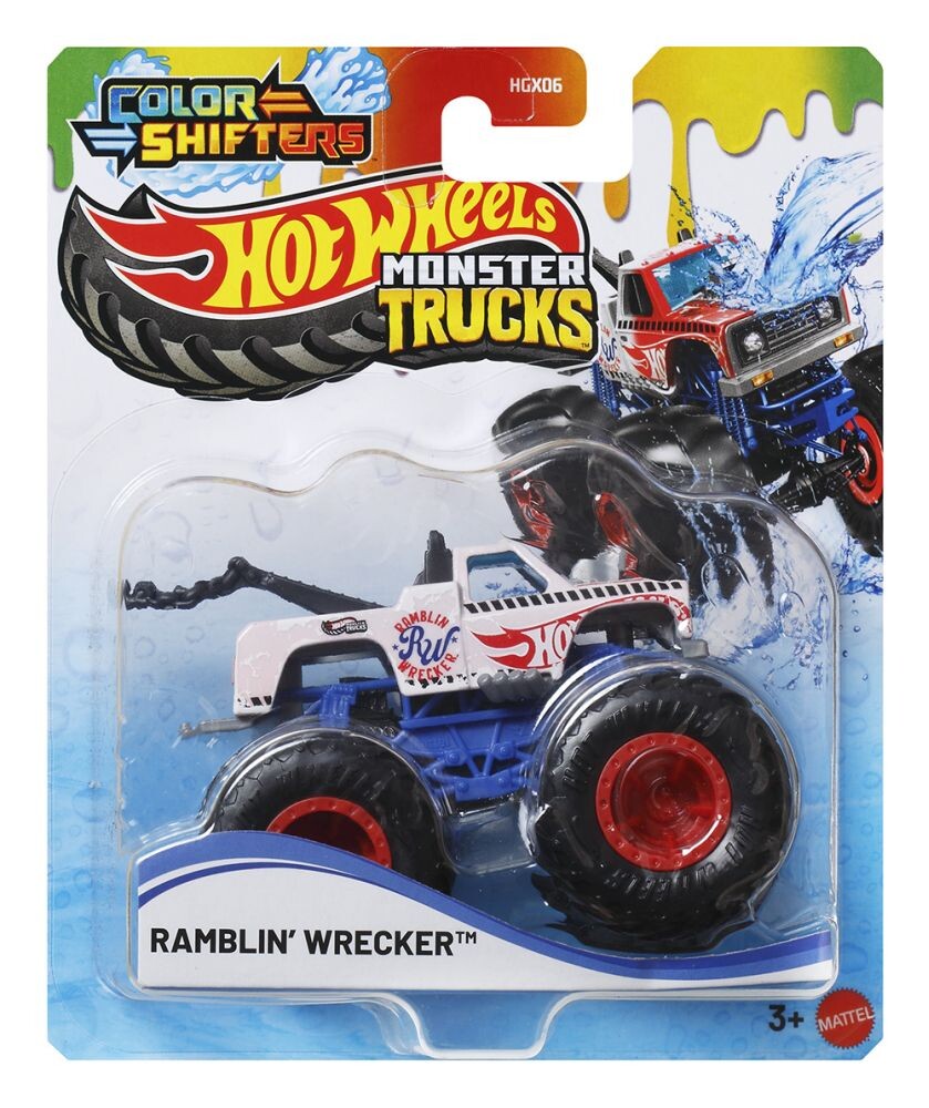 Mattel Hot Wheels Monster trucks color shifters Ramblin Wrecker