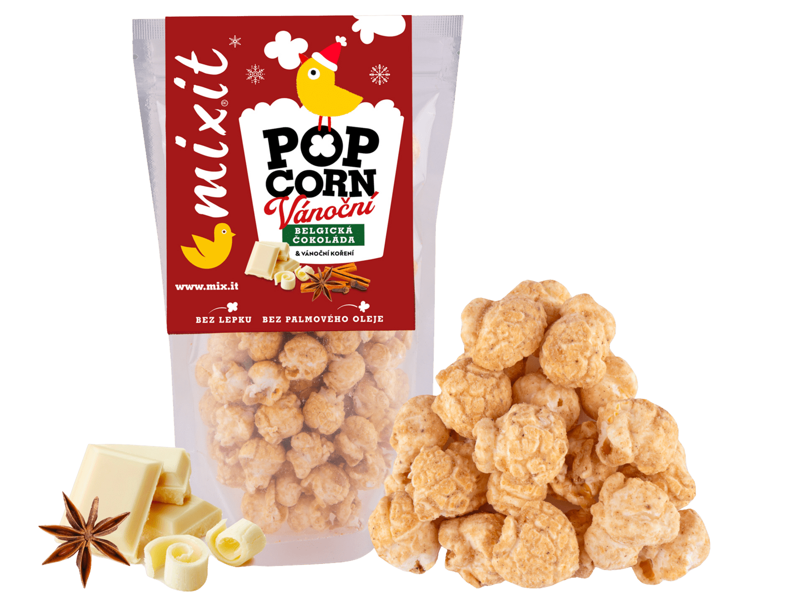 MIXIT popcorn – Bílá čokoláda a perníkové koření 60 g