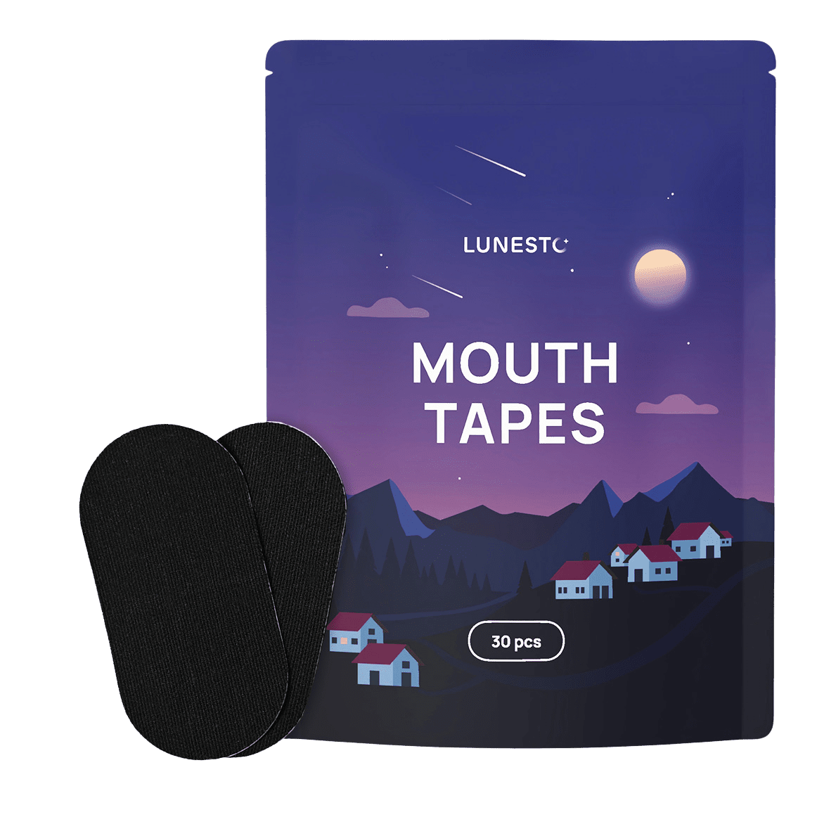 LUNESTO Mouth Tapes - pásky na ústa proti chrapání, černá 30 ks