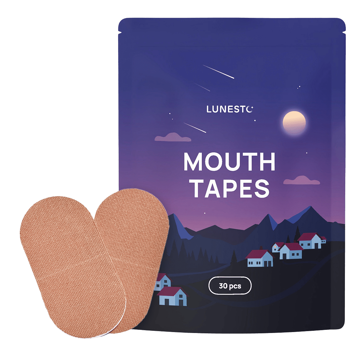 LUNESTO Mouth Tapes - pásky na ústa proti chrapání - béžová 30 ks