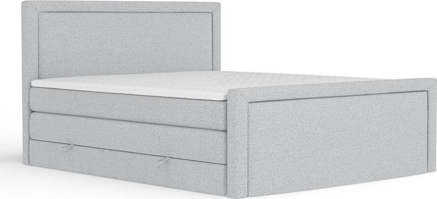 Světle šedá boxspring postel s úložným prostorem 180x200 cm Lavenda – Maison de Rêve