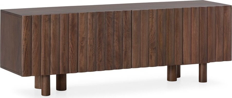 Hnědý TV stolek z mangového dřeva 160x55x40 cm Tamira – MOME