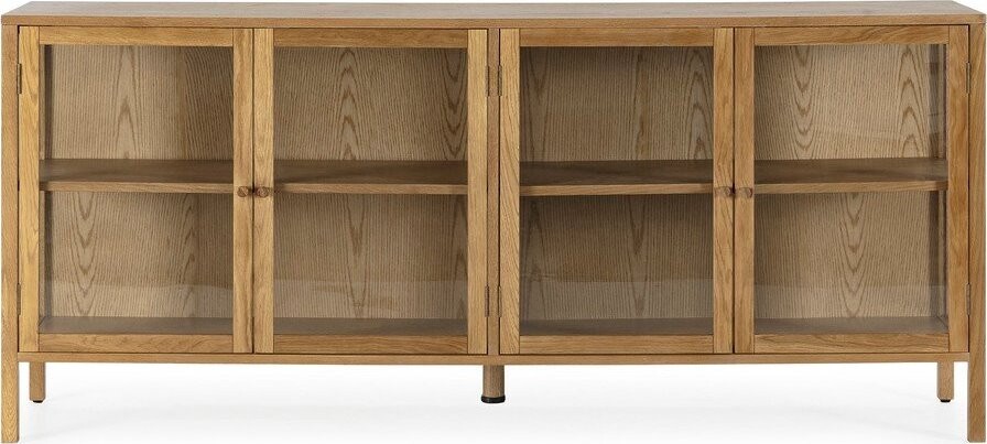 Vitrína v dekoru dubu v přírodní barvě 180x80x40 cm Ceci – MOME