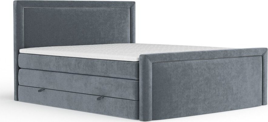 Tmavě šedá boxspring postel s úložným prostorem 200x200 cm Lavenda – Maison de Rêve