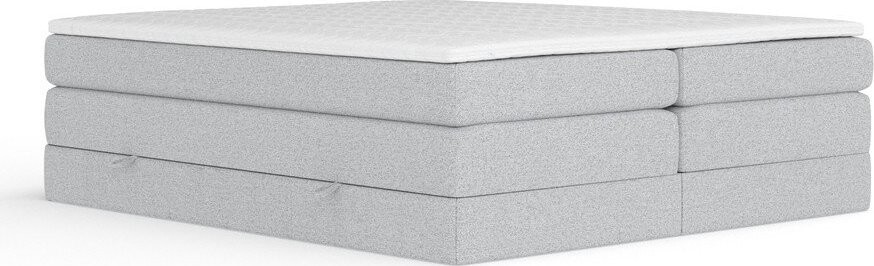 Světle šedá boxspring postel s úložným prostorem/bez čela 160x200 cm Juniper – Maison de Rêve