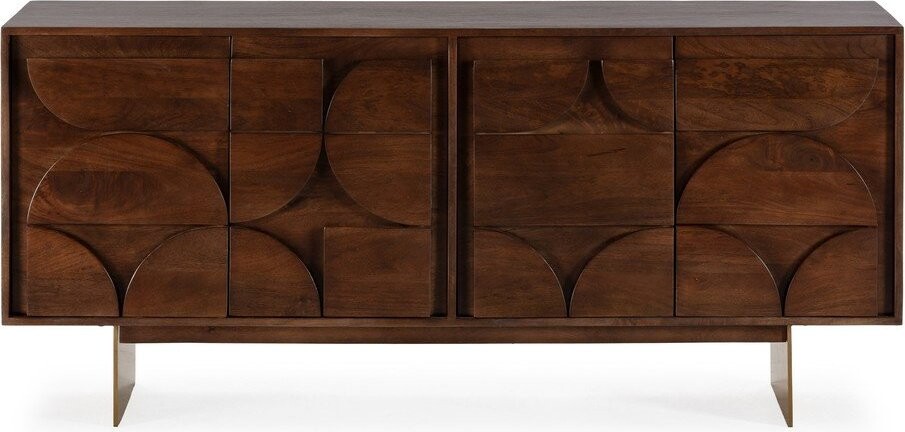 Hnědá komoda z mangového dřeva 165x76x40 cm Trisha – MOME